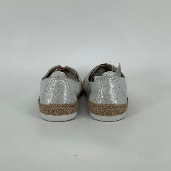 Spring Step Size 39 Silver Metallic Eloya Leather Sneaker Espadrille Trim D3-2 - Picture 5 of 11